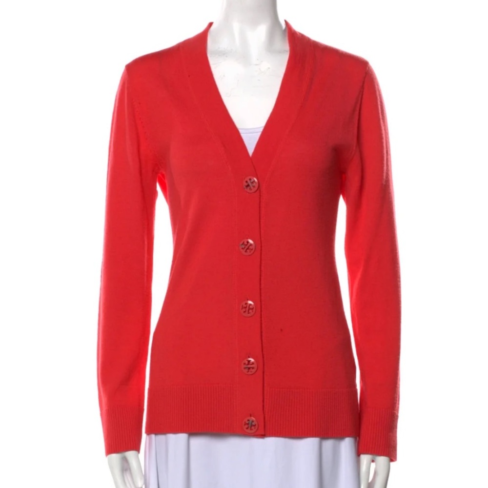 Orange Tory Burch Merino Wool Sweater Size S